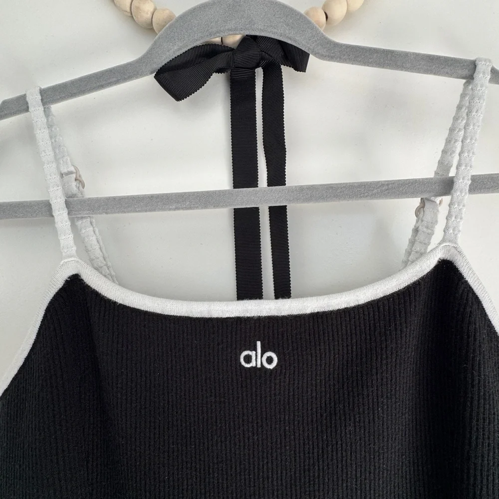 ALO Yoga Black Mini Dress with White Trim